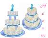 Blue/white wedding cake