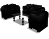 1M Satin Black Sofa-set