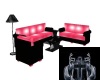 Pink and Black Sofa Set