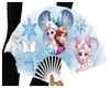 Frozen white hand fan