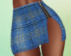 Blue Plaid Wool Skirt