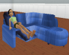 blue couch with poses