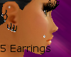 *bBb Blk 5Hoop Earrings