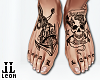 Anchor skull feet tattoo