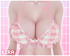 Rose Plaid Bikini Top