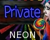 Neon Private Sign Blue