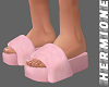 Fur pink slippers