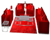 Red couch set w/poses