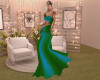 Ruched BlueGreen Gown