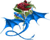 Blue Dragon with Rose