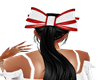 White & Red Hair Bow