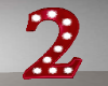 Red Number 2/Two Sign