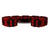 Couch red/black