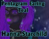 Teal Pentagram Earring