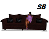 SB* Brown Leather Sofa--