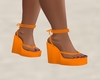 Orange wedge sandals