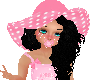 Aya blk w/pink dot hat