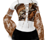 floral top blk shorts