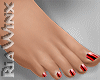 Red Metallic Bare Feet