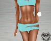 Nev Teal Latx Zip Bikini