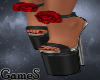 ~S Rose Sandals-Black
