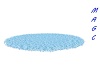 blue fur round rug