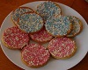 biscuits with pink/blue 