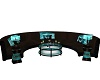 LL~TEAL & BROWN SOFA