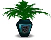 Dragon palm teal vase