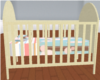 pink blue brown crib