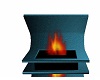 Teal Reflctive Fireplace