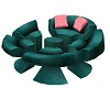 Passion Couch Teal Pink