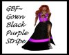GBF~Gown Blk Pur Stripe