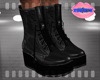 {S} Black Combat Boots