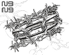 chain x barbed wire R