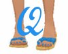 Blue Snakeskin Sandals