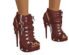 Russet tie ankle boots