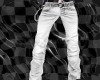 FE white stud belt pants