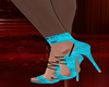 Turquoise Corduroy Heels