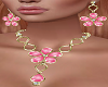 Pink Flowers Jewelry Set