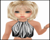 PRETEEN SILVER SATIN TOP