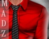 MZ! Red silky shirt/tie