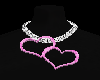 double heart pink chain