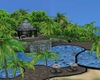 Huge pool party island