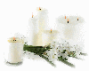 white animated candles