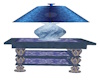BLUE END TABLE W/LAMP