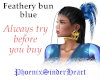 Feathery bun blue