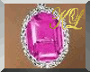 [KL]Pink stone oval earr
