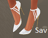White/Gold Heels