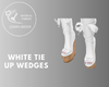 White Tie Up Wedges
